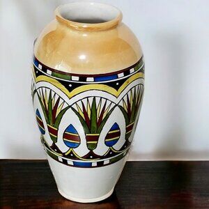 Rare Sornaga Egyptian Ceramic Vase Unique Abstract Pottery Vintage Collectible